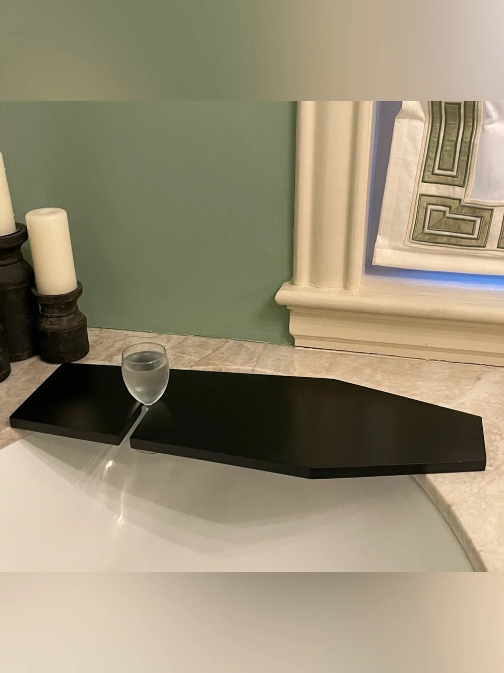 Black Bathtub Caddy Tray - Elegant Bath Accessory
